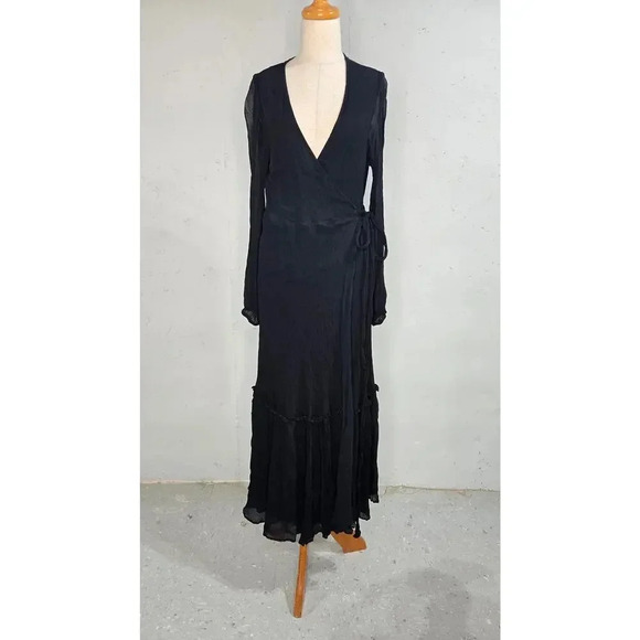 Boden Long Sleeve Wrap Maxi Dress size 8 - Picture 2 of 10